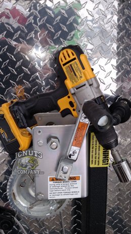 ICNUTS Mega Kit drill tool installed on a fish house winch