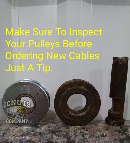 Reminder to inspect fish house cable pulleys before replacing cables
