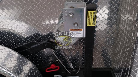 Close-up of ICNUTS fish house winch adapter connection