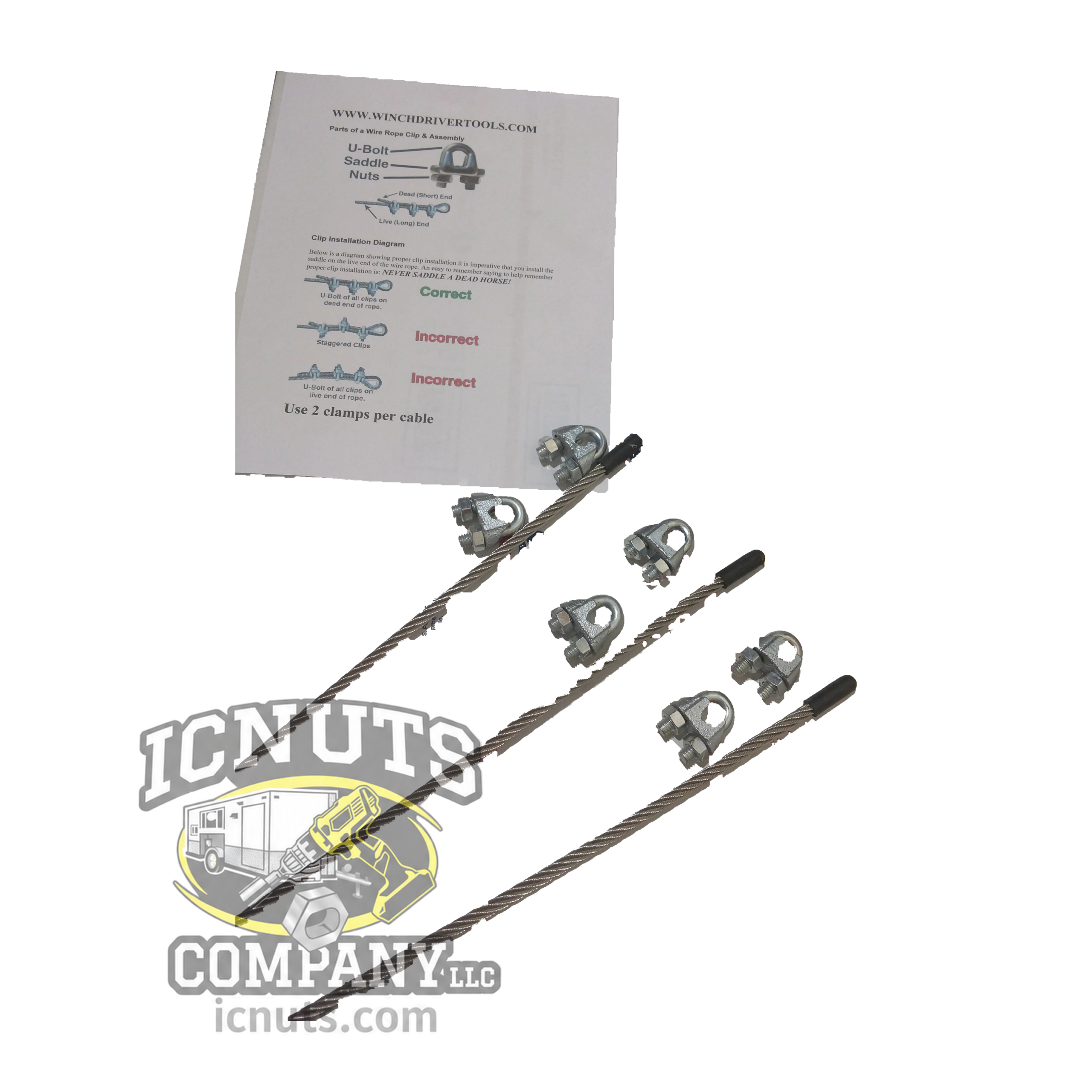 Ice Castle Tandem-Axle 3-Cable Kit with Six Clamps