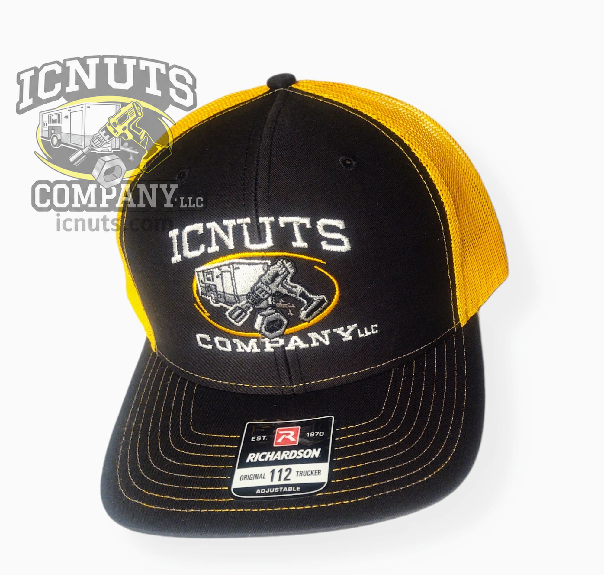 ICNUTS Black and Yellow Trucker Hat