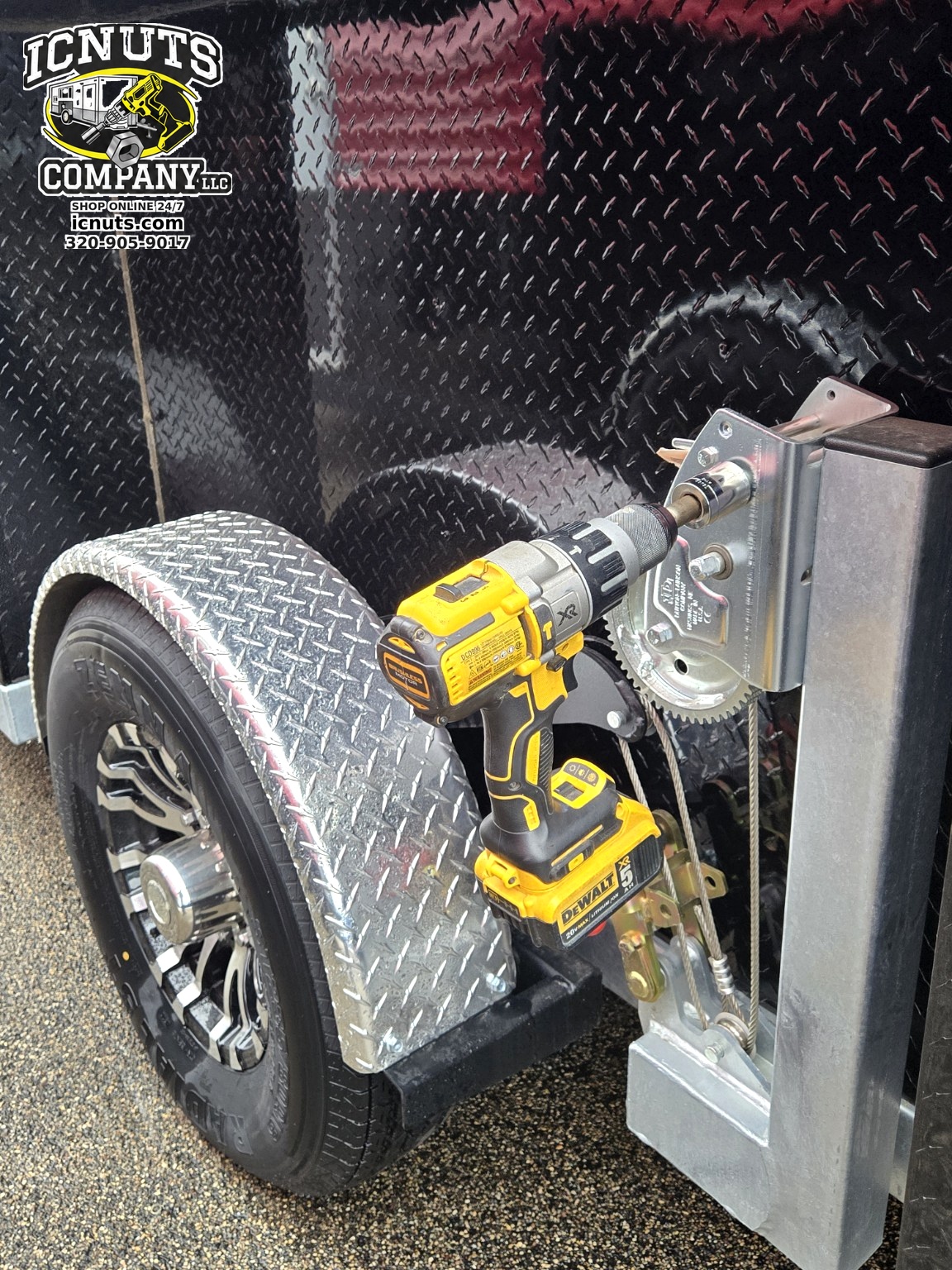 ICNUTS fish house winch cordless drill installation