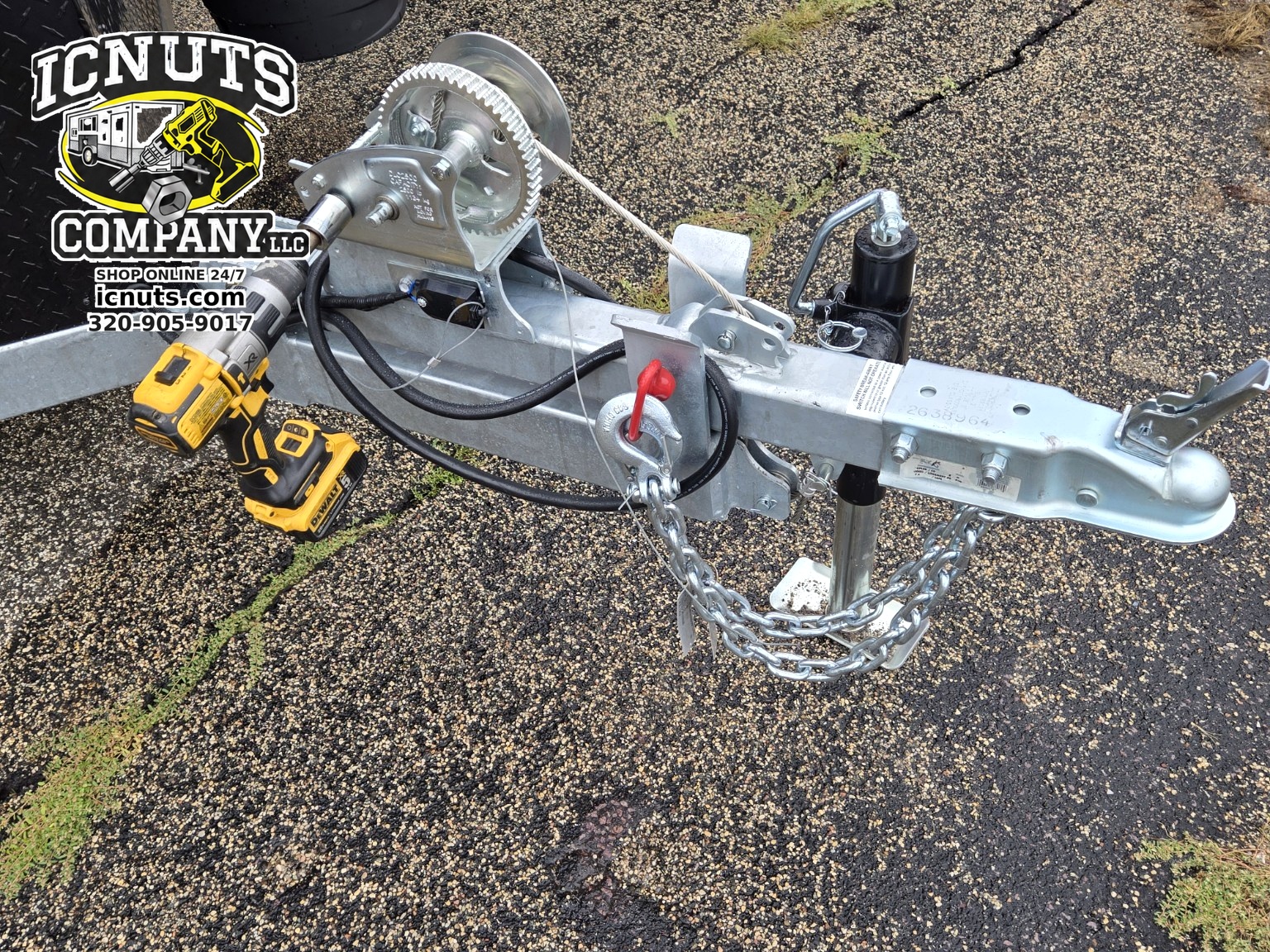 ICNUTS fish house winch cordless drill installation