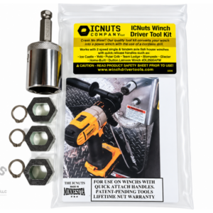 ICNUTS 3-Winch Mega Tool Kit with cordless drill winch adapters